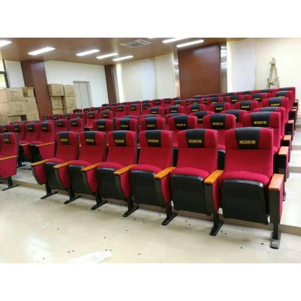 PP Shell Solid Wood Arm 580mm Dimention Auditorium Chair For Conference Room Seating