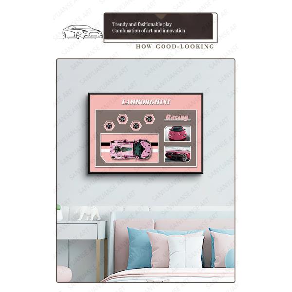 Customized Color Wall Hanging Art Building Blocks 4S Car Dealership 3D Wall Murals