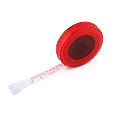 fita métrica costurando personalizada semi transparente de forma circular de 1.5m com caixa vermelha