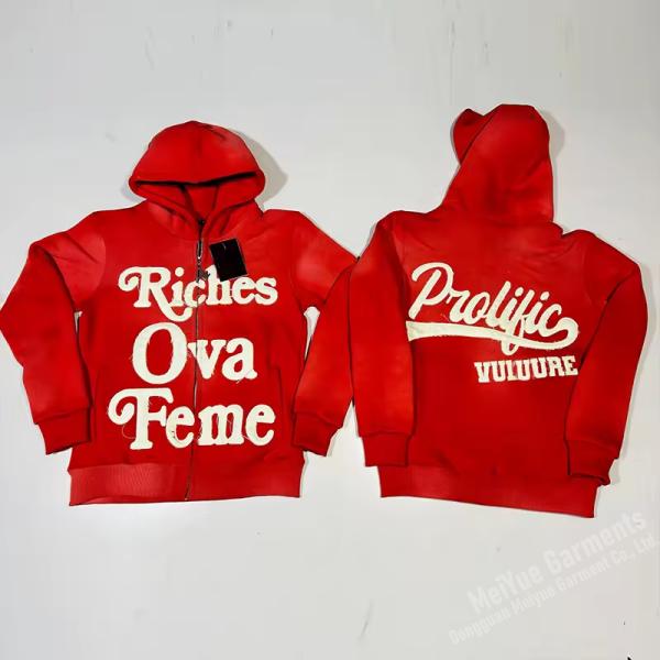 Personalización OEM Plus Tamaño Hoodies Vintage Acid Wash Hoodie negro 300 gramos