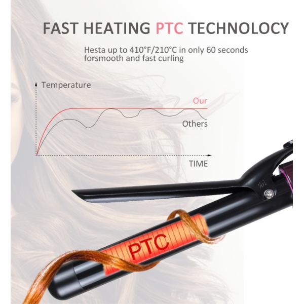 Magic rotating Ceramic Hair Curler with LED Indication Display