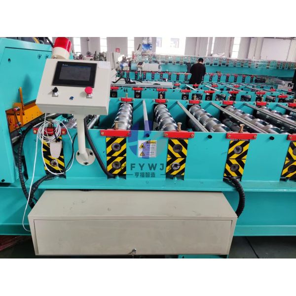 Trapezoidal Tile Roll Forming Machine with 23 Forming Stations 40 Meters Per Minute Speed and PLC Control System for Metal Roof Manufacturing