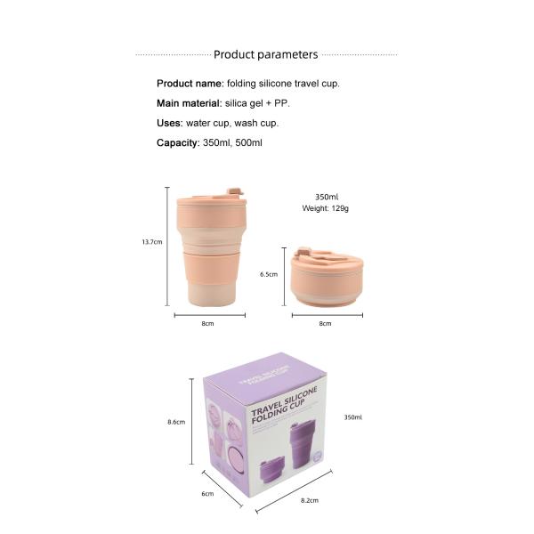 Customized Logo Acceptable Silicone Travel Cup Ideal for Travel and Outdoor Activities