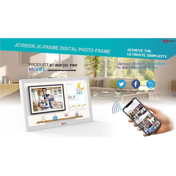 JCVISION JC-FRAME DIGITAL PHOTO FRAME 10.1 Inch WIfi Android Photos VIdeos Digital Photo Frame
