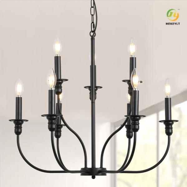 8 голов e26/e27 приостанавливали свет светлого черного листового железа нордический привесной