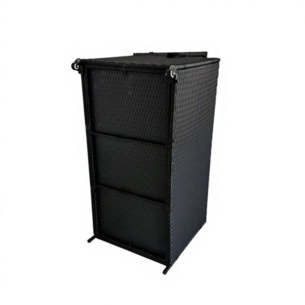 Garden Storage Box with Lid (124x14x59cm) Wicker Chest for Home Organization Blanket Toy & Clothes Storage & Decor