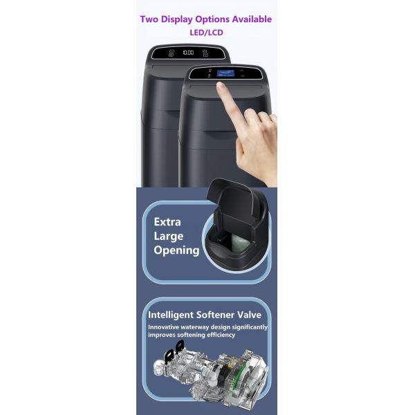 Compact Whole House Automatic Water Softener With Dual-Flow Regeneration System