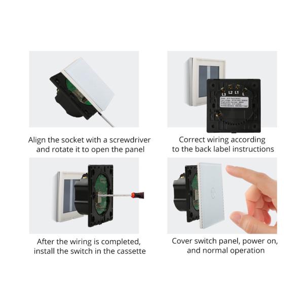 110V 220V LED 3 Gang Smart Light Switch Dimmer for Smart Home