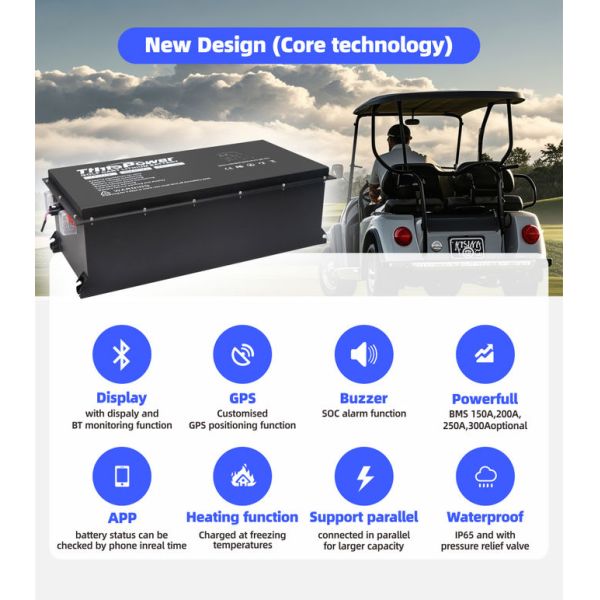 48V Electric Buggy 165Ah Lithium Ion Battery With BMS