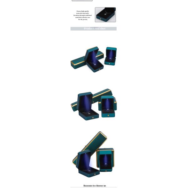 Bracelet Collier Boucle d'oreille Boîte à bijoux avec organisateur de luxe léger Peacock bleu