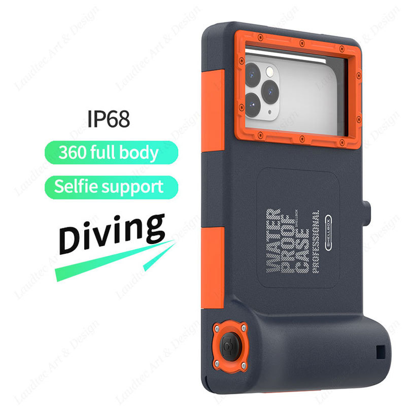 Laudtec Selfie Diving Protective Case for 15 12 Plus Pro Max Waterproof Phone Pouch Shellbox Tempered Glass Cover