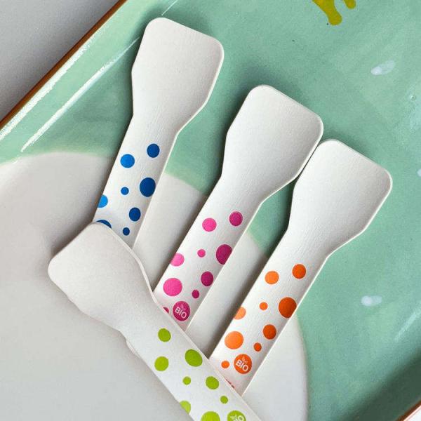 Eco Friendly Dessert Ice Cream Paper Spoon Biodegradable Disposable Ice Cream Spoon