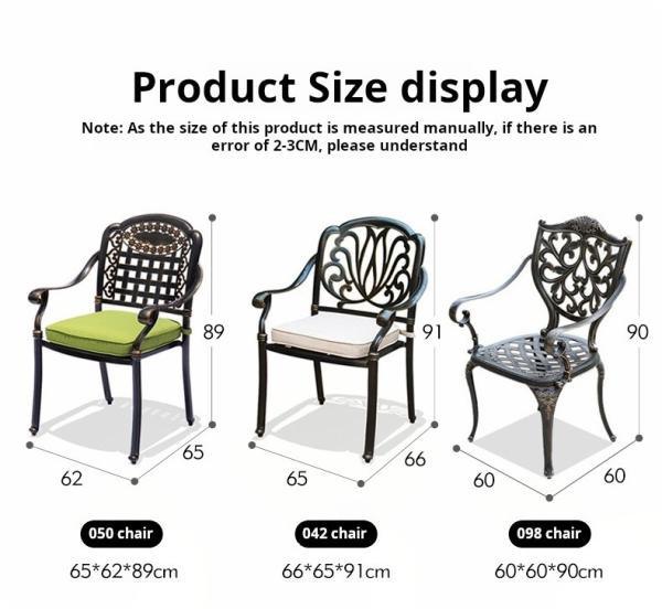 Waterproof Garden Cast Aluminum Patio Dining Table Chair Set for Outdoor Furniture
