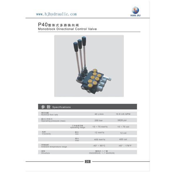 Float Function 2 Spool 40 Liters Monoblock Valves 3/8
