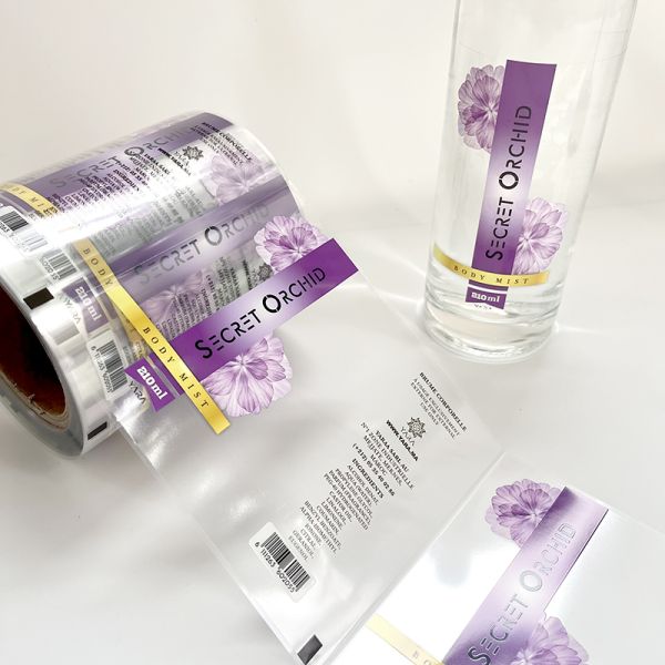 Custom Vinyl Clear Transparent Sticker Water Juice Beverage Cosmetic Bottle Product Packaging Label Logo