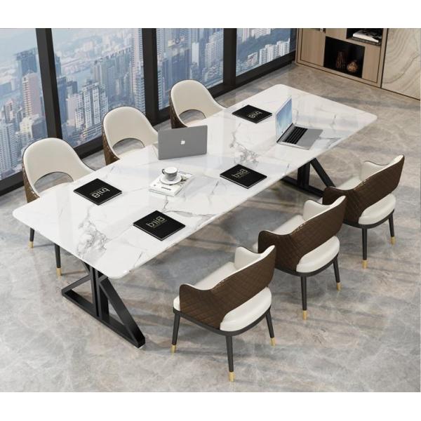 Легкая роскошная офисная мебель в скандинавском стиле 2 метра Мраморный конференц-стол и стол