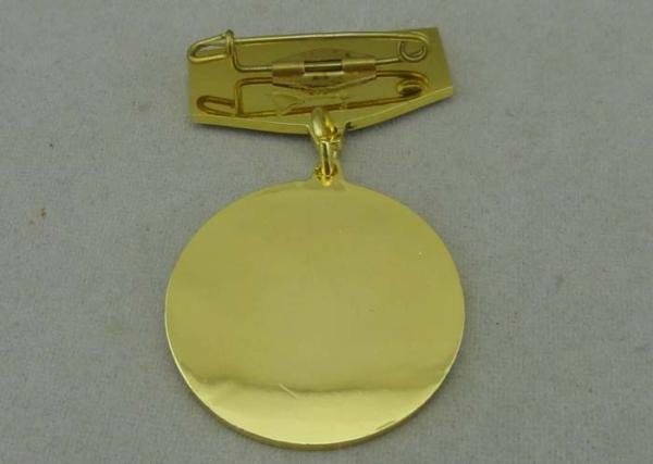 Brass Stamped Awards Medals Gold With Imitation Hard Enamel For Memorial Meeting