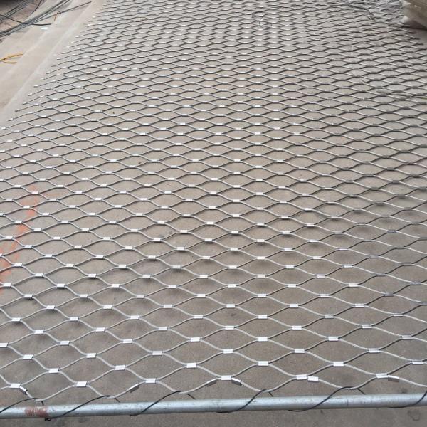 Customized 20% Open Area Silver Stainless Steel Rope Mesh X Tend  For Industrial