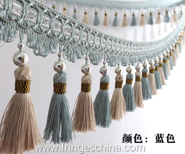Handmade fashionable chain beads lace tassels fringes for curtain/sofa/pillow/stage decoration