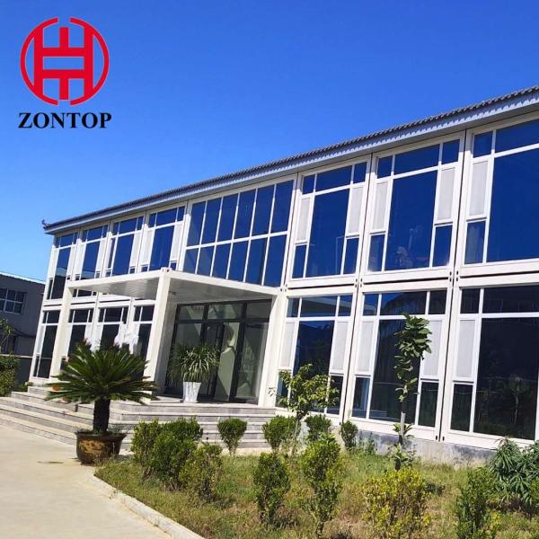 Zontop new design easy assemble large scale glass wall bench 2 bedroom flat packed container home