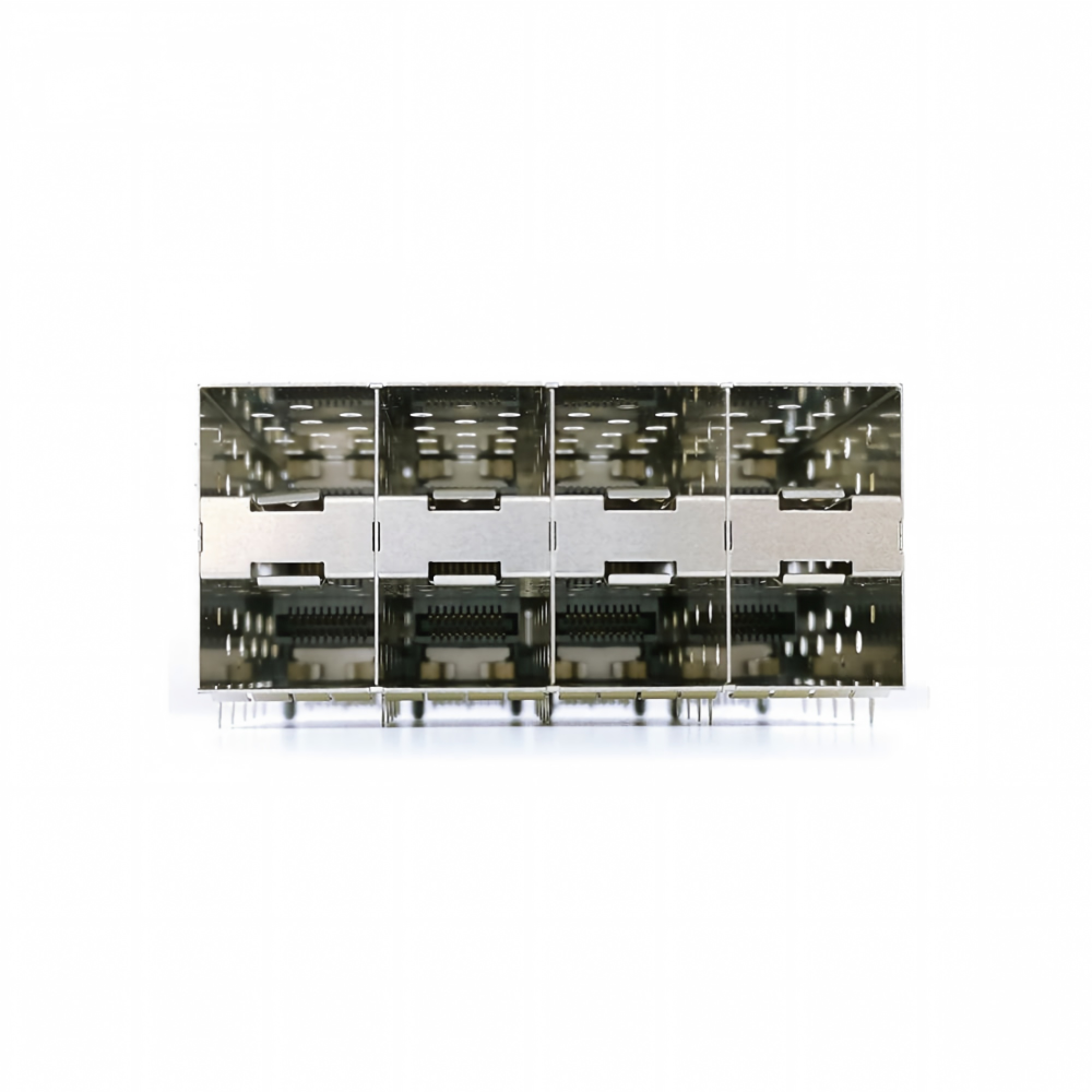 8-Ports 160pin SFP+ Press-Fit Small Form-factor Pluggable (SFP+) Connector Matrix Configuration 2x4 Port W/o Light Model