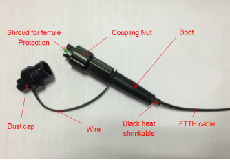 FTTH Drop Cable Patchcord G657A1 LZOH SC/APC-SC/APC, 3.0*2.0mm,  Non Messenger Wire