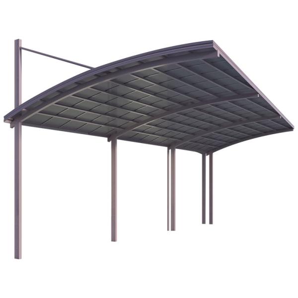 6063 T5 Outdoor Reinforced Aluminium Glass Canopy Powder Coating 4x4m