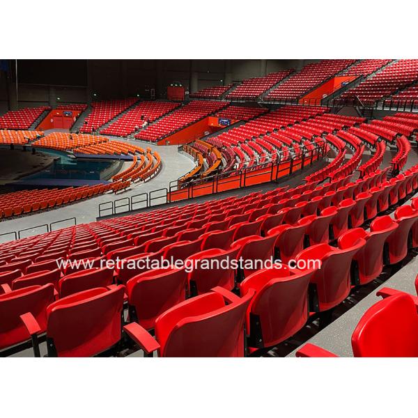 Red Folding Stadium Chair Plastic Blow Molded HDPE Football Stadium Seating For Audience