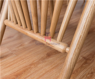 Upholstered Ash Chair Vertical Wood Restaurant Chairs Leather Seats Modern Dining Chairs