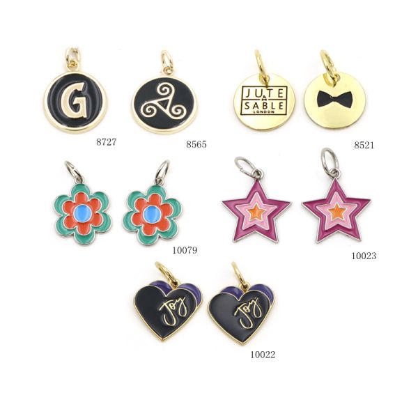 Handbag Metal Logo Tag 24mm Round Metal Charms Customized OEM / ODM
