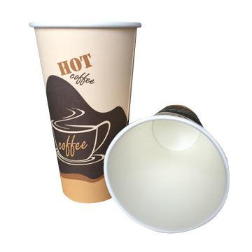 20oz Disposable Single Wall Paper Cups for Hot Water / Coffee Drinking