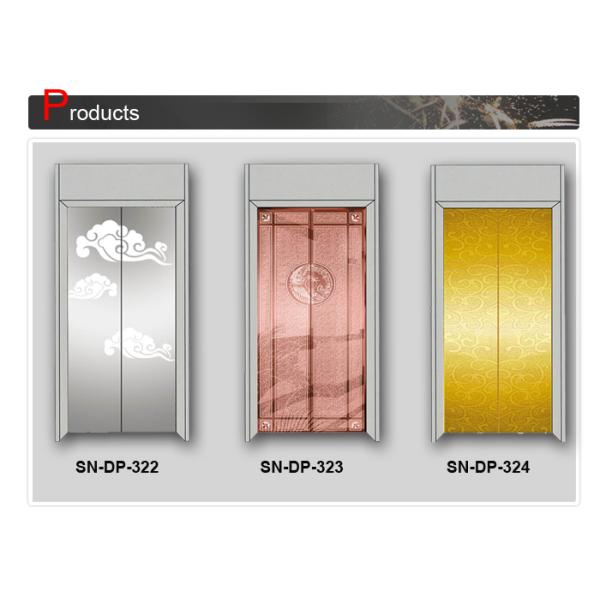 Door Panel Stainless Steel Elevator Cabin Decoration Centre / Side Opening