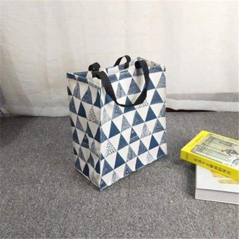 Blue White Jumbo Canvas Tote Bags Shoulder Grocery Bags For Shopping