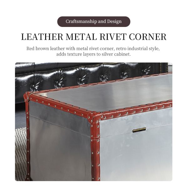 Nidea #307 Vintage Industrial Retro Aviator Vintage Trunk Cabinet  Lounge Pub Club Studio Furniture