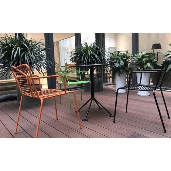 DuPont Powder Coated Round Black Outdoor Table Metal Spider Leg For Bistro Patio