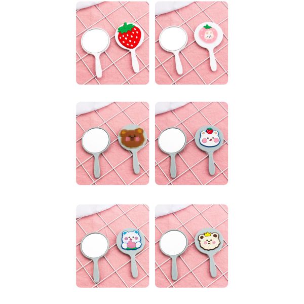 Makeup Cosmetic Mirror for Promotional Gift Korean Japanese Ins Cute Style Hand Cosmetic Mirror, Portable Travel Makeup Mirror