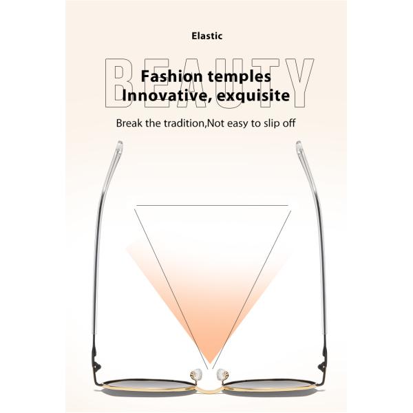 Protección ULTRAVIOLETA alrededor del tipo simple OEM de las mujeres de las gafas de sol del metal