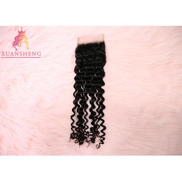 10A 4x4 Lace Closure , Virgin Brazilian 4x4 Malaysian Curly Hair Transparents Lace Closure