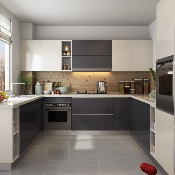 Armários de cozinha sem mangueiras de madeira maciça