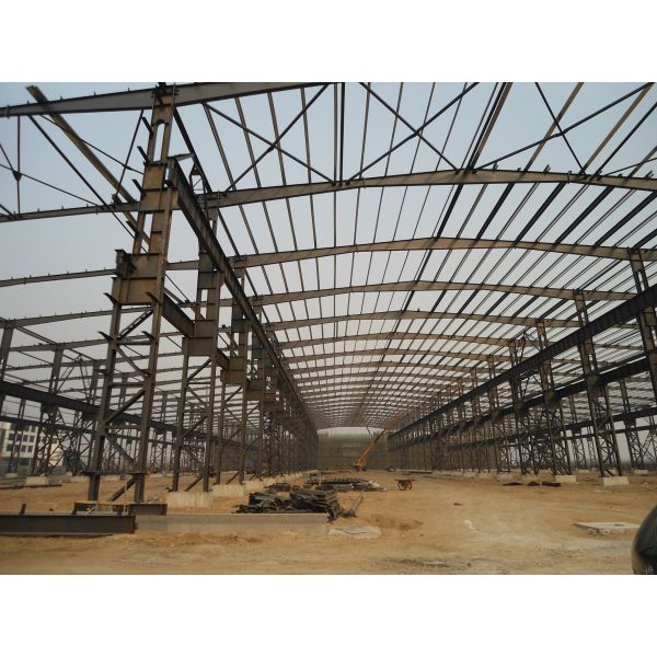 High Strength Steel Frame Commercial Building , Modern Prefabricated Building Factories