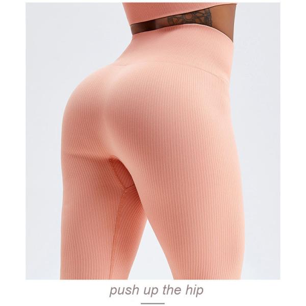 Stretchable женский набор йоги одевает гетры безшовного идущего ребристого урожая верхние