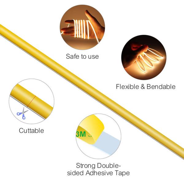 8mm 320leds Vermelho Flexível COB Led Strip Light para gabinete quarto Iluminação da cozinha DC 12V24V