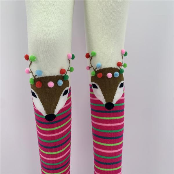 70% Combed Cotton 28% Polyester 2% Spandex Custom Printing Girls Cute Tights for Children