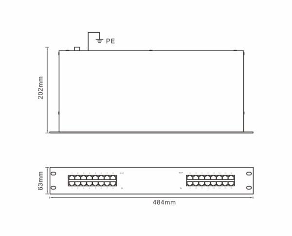 BRRJ45H-16R 信号通信サージアレスタ 1000M ラックマウントイーサネットサージ保護