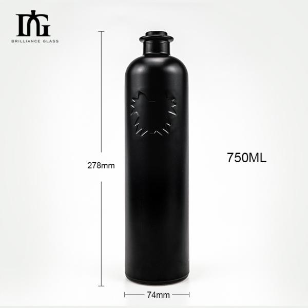 Acceptable Customer's Logo Tall Glass Liquor Bottle for Vodka Gin Tequila Brandy