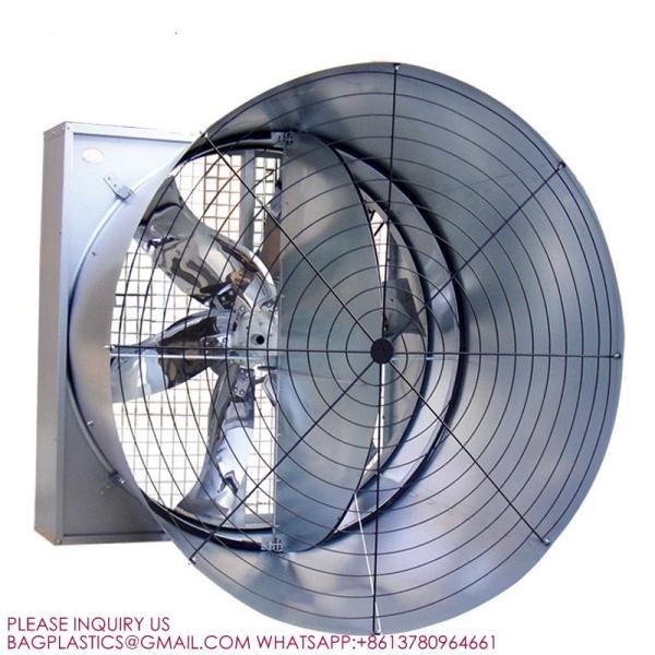 Metal Poultry Ventilation System, Wall Exhaust Fans With Louvers , 24 Inch Exhaust Fan With Shutters