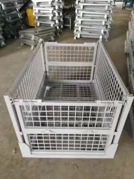 High quality industrial collapsible storage stacking galvanized euro metal steel wire mesh pallet cage for sale