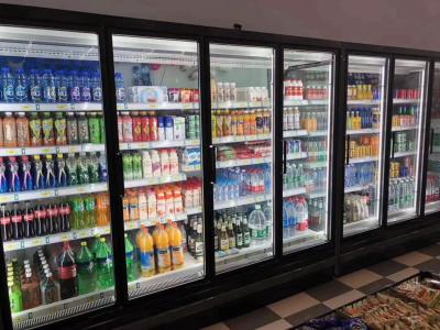 Refrigeradores remotos de Multideck com portas, congelador de refrigerador de vidro da porta do Superstore