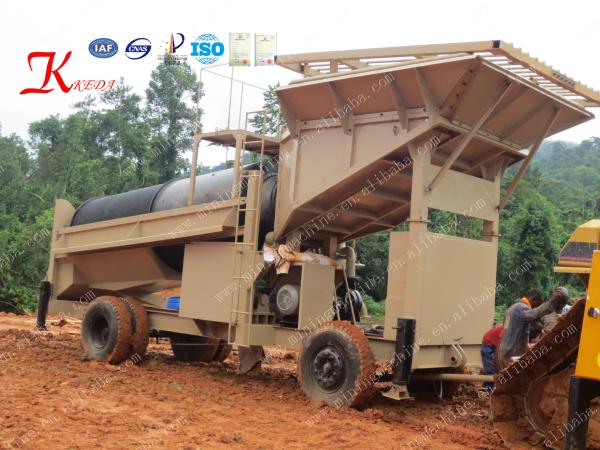Máquina de mineração portátil do ouro da planta aluvial da lavagem do Trommel do ouro de 200t/hr 55kw