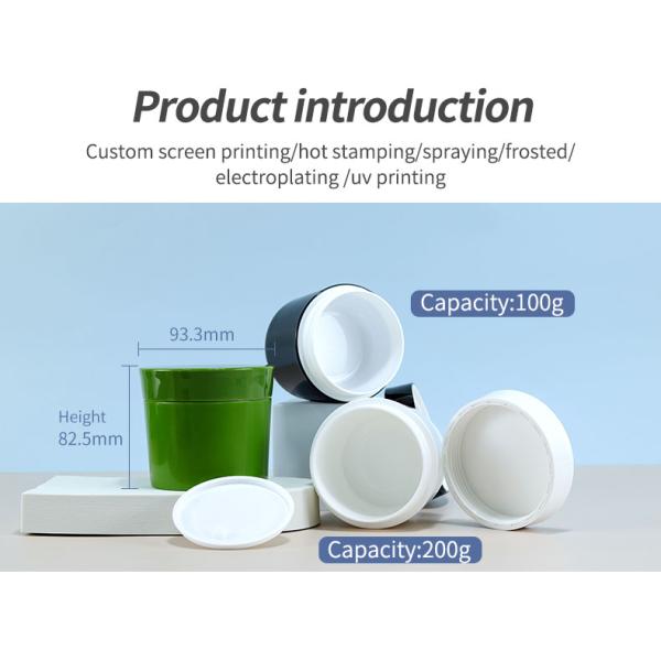 Autres produits cosmétiques 100 ml 200 ml capacité personnalisée Bouteille ronde en plastique de crème cosmétique avec remplissage répétable et bouchon en plastique